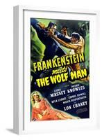 Frankenstein Meets the Wolf Man, 1943-null-Framed Art Print