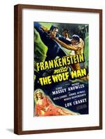 Frankenstein Meets the Wolf Man, 1943-null-Framed Art Print