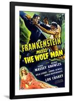 Frankenstein Meets the Wolf Man, 1943-null-Framed Art Print