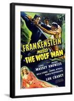Frankenstein Meets the Wolf Man, 1943-null-Framed Art Print