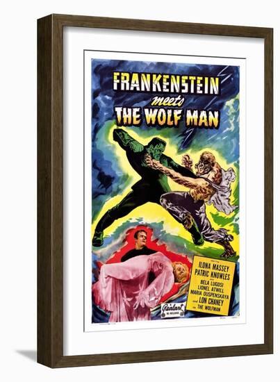 Frankenstein Meets the Wolf Man, 1943-null-Framed Art Print