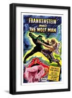 Frankenstein Meets the Wolf Man, 1943-null-Framed Art Print