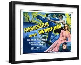 Frankenstein Meets the Wolf Man, Ilona Massey, Maria Ouspenskaya, 1943-null-Framed Art Print
