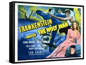 Frankenstein Meets the Wolf Man, Ilona Massey, Maria Ouspenskaya, 1943-null-Framed Stretched Canvas