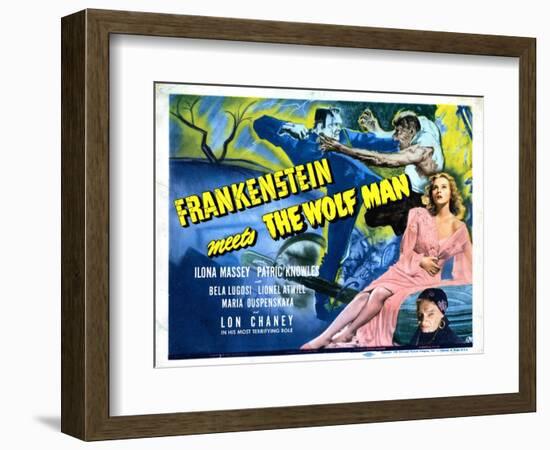 Frankenstein Meets the Wolf Man, Ilona Massey, Maria Ouspenskaya, 1943-null-Framed Art Print