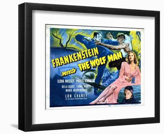 Frankenstein Meets the Wolf Man, Ilona Massey, Maria Ouspenskaya, 1943-null-Framed Art Print