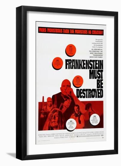 Frankenstein Must Be Destroyed, Freddie Jones, Peter Cushing, 1969-null-Framed Art Print