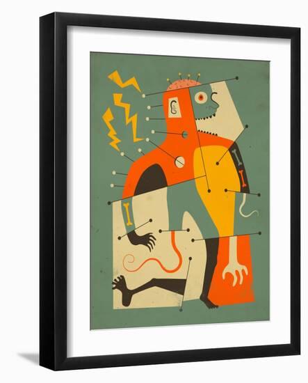 Frankenstein’s Monster-Jazzberry Blue-Framed Art Print