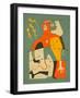 Frankenstein’s Monster-Jazzberry Blue-Framed Art Print