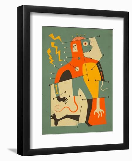 Frankenstein’s Monster-Jazzberry Blue-Framed Art Print