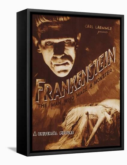 Frankenstein-null-Framed Stretched Canvas