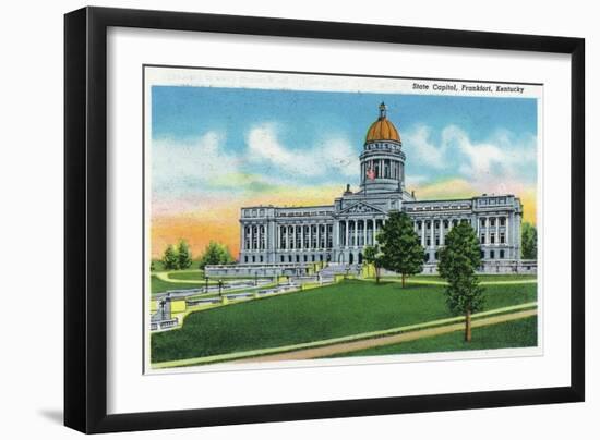 Frankfort, Kentucky - Exterior View of the State Capitol, c.1939-Lantern Press-Framed Art Print