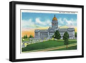 Frankfort, Kentucky - Exterior View of the State Capitol, c.1939-Lantern Press-Framed Art Print