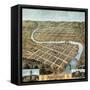 Frankfort, Kentucky - Panoramic Map-Lantern Press-Framed Stretched Canvas