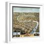 Frankfort, Kentucky - Panoramic Map-Lantern Press-Framed Art Print