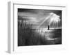 Frankfort Lighthouse and Sunbeams, Frankfort, Michigan '13-Monte Nagler-Framed Photographic Print