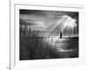 Frankfort Lighthouse and Sunbeams, Frankfort, Michigan '13-Monte Nagler-Framed Photographic Print