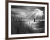 Frankfort Lighthouse and Sunbeams, Frankfort, Michigan '13-Monte Nagler-Framed Photographic Print