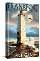 Frankfort Lighthouse, Michigan-Lantern Press-Stretched Canvas