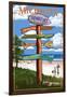 Frankfort, Michigan - Sign Destinations-Lantern Press-Framed Art Print