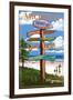 Frankfort, Michigan - Sign Destinations-Lantern Press-Framed Art Print