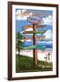 Frankfort, Michigan - Sign Destinations-Lantern Press-Framed Art Print