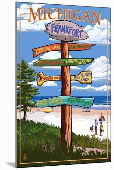 Frankfort, Michigan - Sign Destinations-Lantern Press-Mounted Art Print