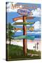 Frankfort, Michigan - Sign Destinations-Lantern Press-Stretched Canvas