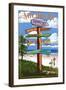 Frankfort, Michigan - Sign Destinations-Lantern Press-Framed Art Print