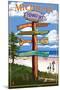 Frankfort, Michigan - Sign Destinations-Lantern Press-Mounted Art Print