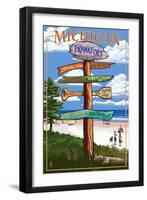 Frankfort, Michigan - Sign Destinations-Lantern Press-Framed Art Print