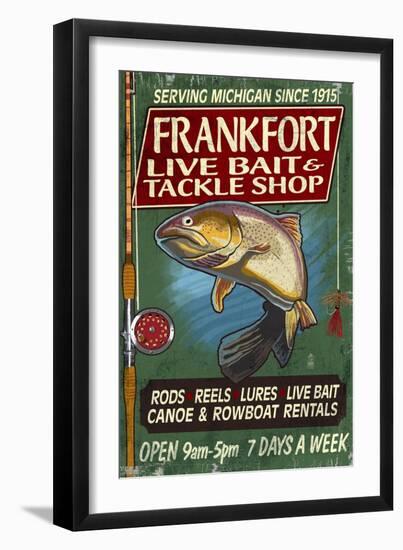 Frankfort, Michigan - Trout Tackle Shop-Lantern Press-Framed Art Print