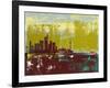 Frankfurt Abstract Skyline I-Emma Moore-Framed Art Print