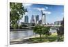 Frankfurt Am Main, Hesse, Germany, Financial District with Bank Promenade in Summer-Bernd Wittelsbach-Framed Photographic Print