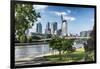 Frankfurt Am Main, Hesse, Germany, Financial District with Bank Promenade in Summer-Bernd Wittelsbach-Framed Photographic Print