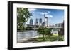 Frankfurt Am Main, Hesse, Germany, Financial District with Bank Promenade in Summer-Bernd Wittelsbach-Framed Photographic Print