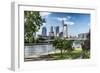 Frankfurt Am Main, Hesse, Germany, Financial District with Bank Promenade in Summer-Bernd Wittelsbach-Framed Photographic Print