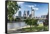 Frankfurt Am Main, Hesse, Germany, Financial District with Bank Promenade in Summer-Bernd Wittelsbach-Framed Stretched Canvas