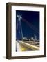 Frankfurt Am Main, Hesse, Germany, Holbeinsteg in Front of the Skyline of Frankfurt in the Dusk-Bernd Wittelsbach-Framed Photographic Print