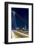 Frankfurt Am Main, Hesse, Germany, Holbeinsteg in Front of the Skyline of Frankfurt in the Dusk-Bernd Wittelsbach-Framed Photographic Print