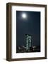 Frankfurt Am Main, Hesse, Germany, New Building of the European Central Bank with Full Moon-Bernd Wittelsbach-Framed Photographic Print