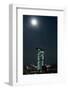 Frankfurt Am Main, Hesse, Germany, New Building of the European Central Bank with Full Moon-Bernd Wittelsbach-Framed Photographic Print