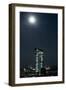 Frankfurt Am Main, Hesse, Germany, New Building of the European Central Bank with Full Moon-Bernd Wittelsbach-Framed Photographic Print