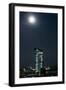 Frankfurt Am Main, Hesse, Germany, New Building of the European Central Bank with Full Moon-Bernd Wittelsbach-Framed Photographic Print