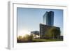 Frankfurt Am Main, Hesse, Germany, New Building of the European Central Bank with Sunrise-Bernd Wittelsbach-Framed Photographic Print