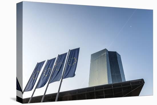 Frankfurt Am Main, Hesse, Germany, New Building of the European Central Bank with Sunrise-Bernd Wittelsbach-Stretched Canvas