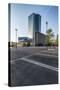Frankfurt Am Main, Hesse, Germany, New Building of the European Central Bank with Sunrise-Bernd Wittelsbach-Stretched Canvas