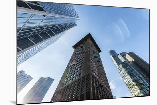 Frankfurt Am Main, Hesse, Germany, Skyscrapers in the Financial District of Frankfurt-Bernd Wittelsbach-Mounted Photographic Print