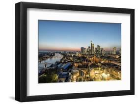 Frankfurt Am Main, Hesse, Skyline of Frankfurt with the City Centre and the Financial District-Bernd Wittelsbach-Framed Photographic Print