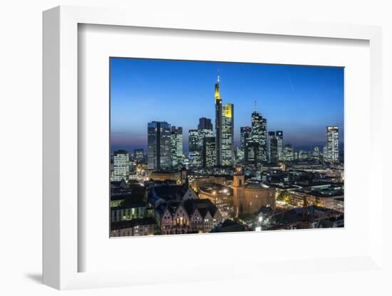 Frankfurt Am Main, Hesse, Skyline of Frankfurt with the City Centre and the Financial District-Bernd Wittelsbach-Framed Photographic Print